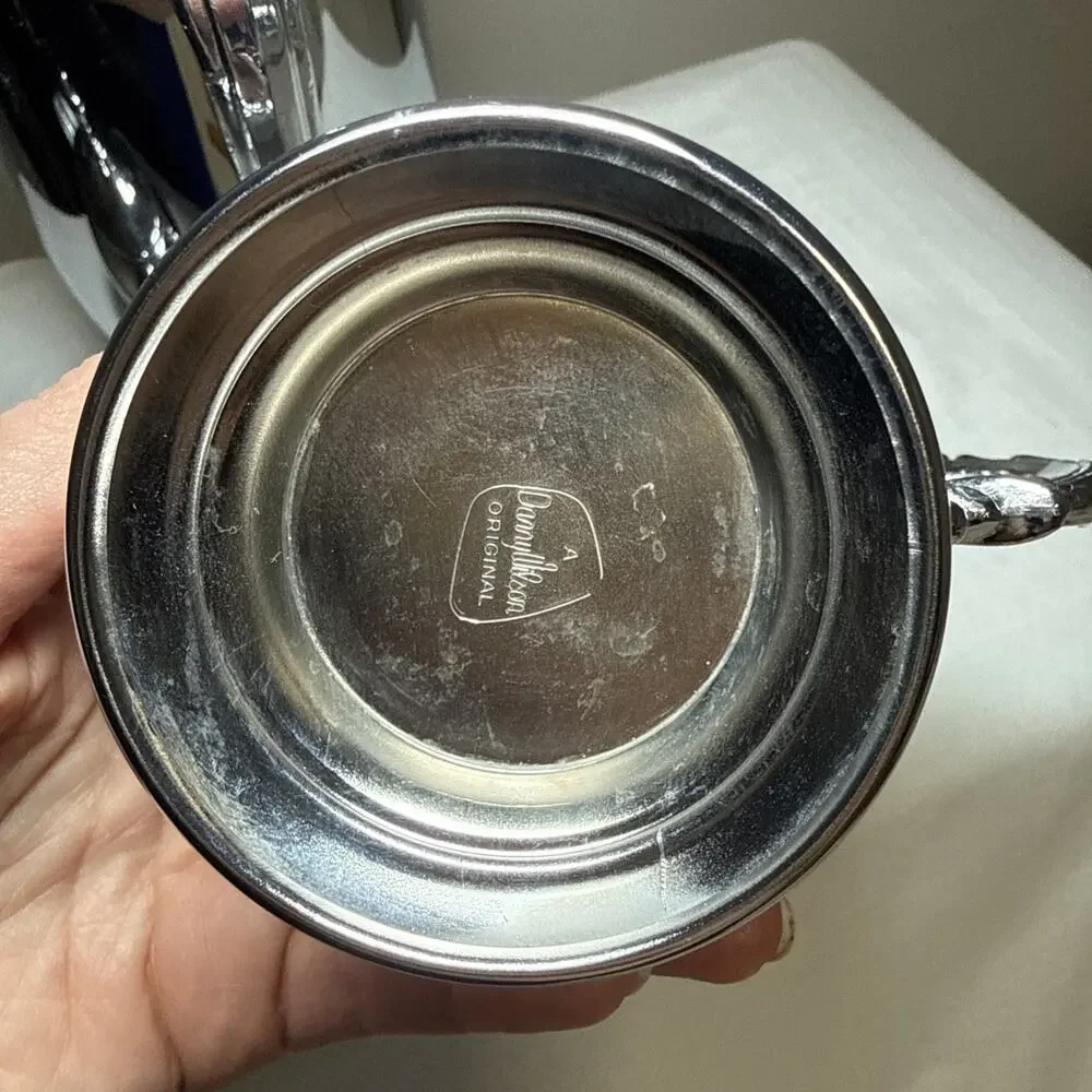 Vintage Dorothy Thorpe Originals Chrome Coffee Set MCM Hollywood Regency 3pc - Picture 6 of 15